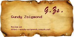 Gundy Zsigmond névjegykártya